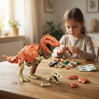 Kit d'assemblage DIY d'œuf de dinosaure, jouet squelette fossile de dinosaure avec peau amovible