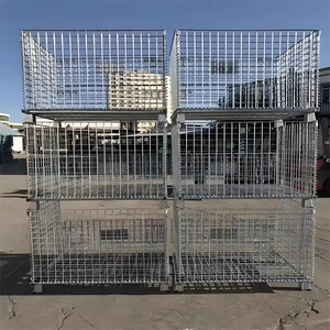 <span class=keywords><strong>Cage</strong></span> de stockage en treillis soudé en acier galvanisé à vente chaude avec mailles de 50x50 mm, design pliable pour l'utilisation en entrepôt et en logistique - Product Image 4