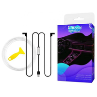 Kit d'éclairage ambiant pour voiture, bande LED RGB, fil néon, éclairage à fibres optiques USB, IP68 étanche, commande manuelle, ajustement universel pour le centre de la voiture