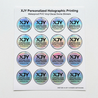 Autocollants en PVC holographiques personnalisés XJY, étiquettes en vinyle découpées avec logo et effet 3D pour l'emballage de marque