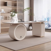 Bureau d'ordinateur de style italien, luxe léger, design en panneau de roche, pour bureau à domicile, salon de beauté, consultation