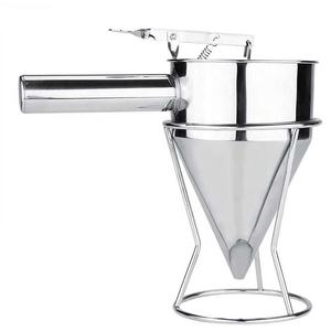Funil de aço inoxidável com suporte, dispensador de manteiga e panqueca, alça destacável de 0,6L para bolos e sobremesas - Product Image 2