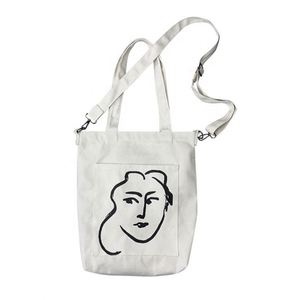 Sac de shopping en coton biologique de haute qualité de 12 oz avec logo imprimé personnalisé, sac fourre-tout en toile A4 avec impression d'animation de dessins animés - Product Image 1