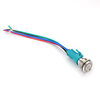 Interrupteurs à bouton-poussoir en acier inoxydable 22 mm 48 V IP67 250 V avec LED verte 10 A à courant élevé, industriels, RGB, marche/arrêt, momentané