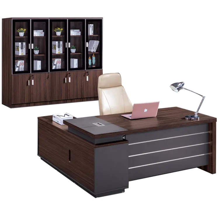 Современная офисная мебель высокого класса, офисный стол l-образной формы для руководителя из дерева