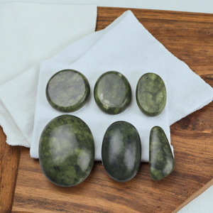 Heiße Massage steine Natürliche Grüne Jade Beheizte Natürliche Weiße Jade Topas Massage Vulkans tein Lushan Wärmer Stein für Spa-Massage - Product Image 5