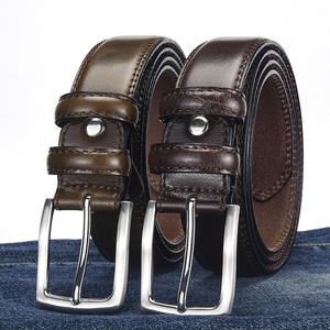 <span class=keywords><strong>Ceinture</strong></span> <span class=keywords><strong>Homme</strong></span> Tendance en <span class=keywords><strong>Cuir</strong></span> Véritable de Vache avec Boucle Ardillon en Alliage, Style Vintage Haut de Gamme, Simple et Décontractée, Vente en Gros Direct Usine - Product Image 1