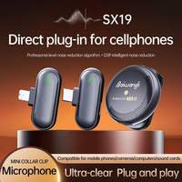 Mikrofon Lapel Nirkabel Magnetik SX19 dengan Peredam Kebisingan untuk Vlogging di Ponsel, Video Pendek, TikTok Live, dan Wawancara Luar Ruangan