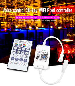 RF 28-Key A4 Wifi BT dual-chế độ SPI Giấc Mơ Màu Điều khiển bằng giọng nói điều khiển <span class=keywords><strong>RGB</strong></span> rgbic điều khiển âm nhạc - Product Image 5