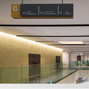 Thép không gỉ chiếu sáng dẫn hướng mũi tên dấu hiệu xây dựng nội thất trung tâm mua sắm bệnh viện treo bảng chỉ đạo - Product Image 4