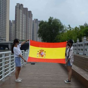 Drapeaux de l'Espagne de haute qualité et économiques, 3x5 pieds (90x150 cm), taille personnalisée, bannières en polyester imprimées numériquement, mât de drapeau en aluminium, à suspendre - Product Image 5