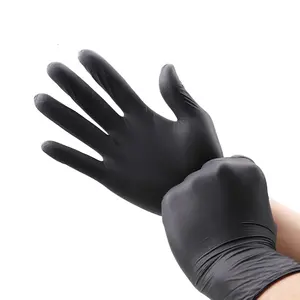 2023 100 Pcs Industrial Nitrile Work Gloves Disposables Nitrile Gloves Powder Free Black Nitrile Gloves