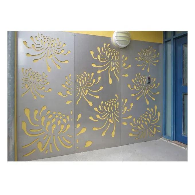 Pannelli verniciati a polvere decorazione in metallo tagliato al Laser schermi classici in lega di alluminio e divisori con 3 foglie disegni personalizzati