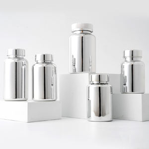 Hdpe Gegalvaniseerde Medicijnfles Vitamine Plastic Fles Bulk Medicine Sliver Ronde Pil Capsules Met Schroefdop - Product Image 3