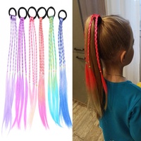 40cm Princesse Bébé Couleur Tresse Perruques pour Filles Synthétique Dirty Tressage Cheveux Queue de Cheval pour Enfants Perruque Tresse Cravate Extension de Cheveux