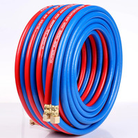 Tuyau de soudage double haute pression en PVC rouge et bleu de 1/4 pouce, norme ISO, pour gaz de cuisson, oxygène, acétylène