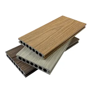 RUCCA Outdoor Wpc Decking Hollow Swimming Pool 139*23mm Composite Board Floor Wood Plastic Texture Waterproof