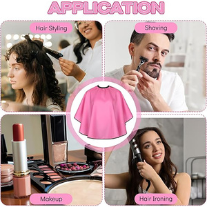 Capa de Peluquería Corta Impermeable con Logotipo Personalizado de Fábrica, para Estilistas, Salones de Belleza, Barberos, Peluqueros, de Poliéster, para Maquillaje, Unisex - Product Image 6