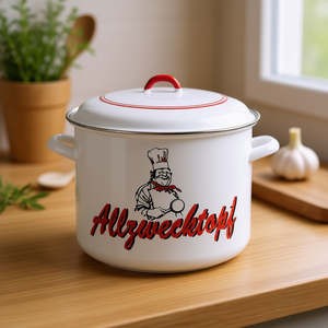 Olla Esmaltada Allzwecktopf de 14 L y 28 Cm, Blanca con Tapa, Diseño Chef - Product Image 3