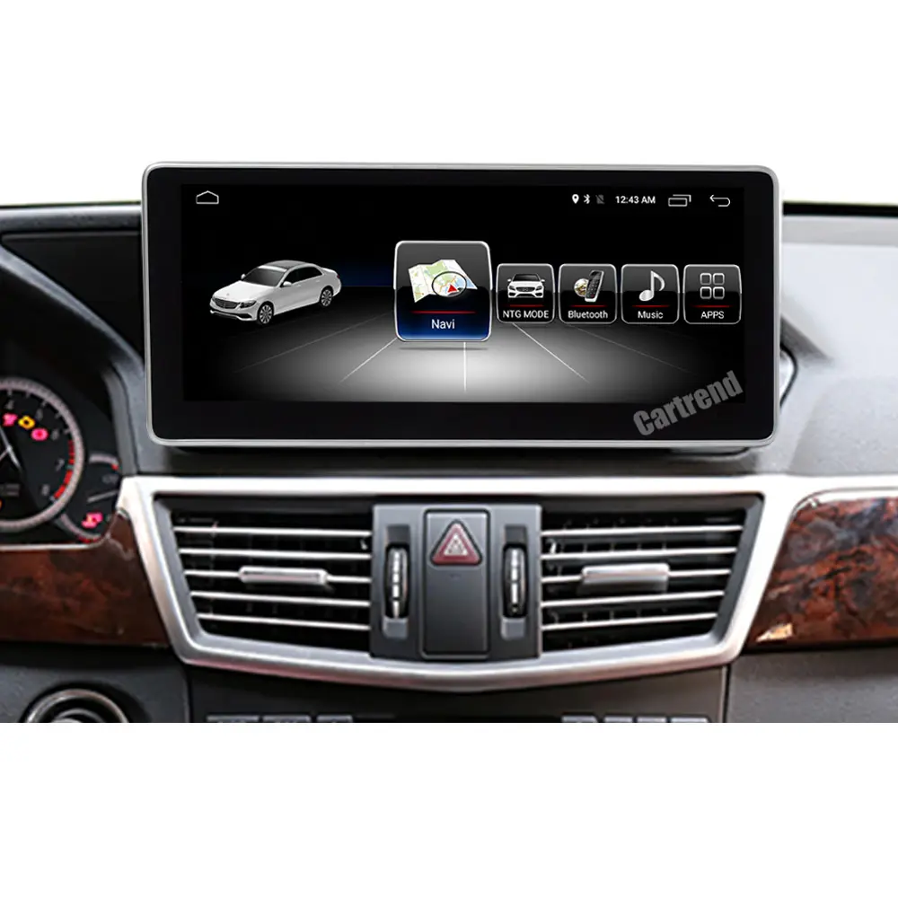 GPS auto navigation system W212 android monitor 4G ram anti-glare touch display audio 20 multimedia dvd player carplay hinten cam