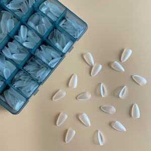 MyBeautyNails Ultra Thin 15 Tamaños Puntas de <span class=keywords><strong>uñas</strong></span> gelatinosas Prensa en la cubierta completa Gel suave mate completamente grabado Puntas de <span class=keywords><strong>uñas</strong></span> de gel UV esmerilado - Product Image 1