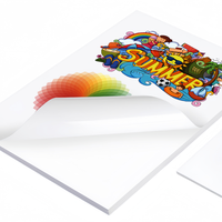 Meilleur papier synthétique brillant PP imperméable de taille A4 (8,5x11 pouces) imprimable par jet d'encre, papier autocollant en vinyle PET pour imprimante jet d'encre