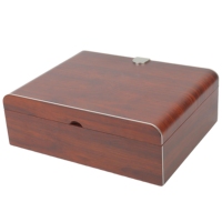 Boîte à montres portable en bois, faite à la main, avec 2 emplacements de rangement et doublure en velours pour hommes et femmes, logo personnalisé