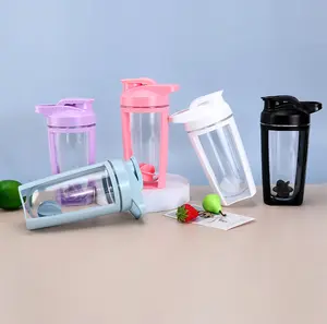 500ML Plastic Clear Shake Protein Water Cup Sport Direct Drinking Gym Protein Powder Shaker Bottle Cup With Stirring Ball
