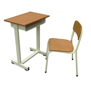 Ensemble de bureau et chaise d'école à hauteur fixe moderne pour étudiants, construction en métal et contreplaqué, usage commercial, Aoyasi PT-109A PT-109A Scho - Product Image 2