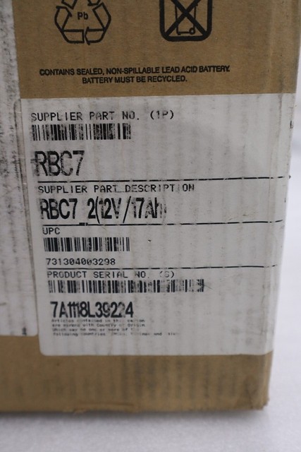 Original Brand New NEW RBC7 NOPILLABLE BATTERY 17AH 12 VAC 5443 For PLC