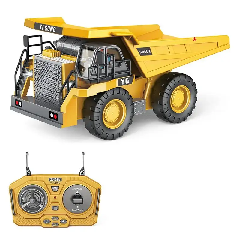 हॉट सेल 1/24 2.4G रेडियो कंट्रोल डाई कास्ट वाहन खिलौने 9CH मिश्र धातु आरसी इंजीनियरिंग डंप ट्रक वाहन ट्रक बच्चों के लिए