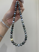 Collier de perles de Tahiti de haute qualité pour femmes, 8,5-9 mm, forme naturelle d'eau de mer, qualité AAAA