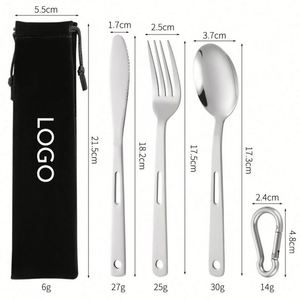 Juego de Cubiertos Portátiles de Acero Inoxidable con Logotipo Personalizado, Cubiertos Reutilizables con Estuche para Actividades Promocionales - Product Image 6