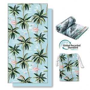 Low MOQ 100Pcs GRS Certified Custom Printed Sand Free Beach <b>Towel</b>, Quick Dry Super Absorbent Lightweight <b>Microfiber</b> <b>Towel</b> - Product Image 1