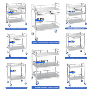 Carrito de Almacenamiento Multiusos de Acero Inoxidable para Hospital, Salón de Belleza, con Ruedas - Product Image 3