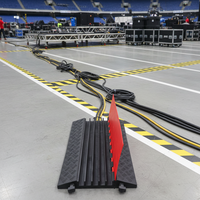 Rampe de protection de câbles en caoutchouc souple Prime, fixable, 5 canaux, capacité de charge 50 tonnes