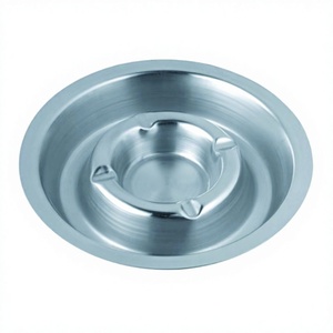 Cendrier rond en acier inoxydable Aristo pour hôtels-Vente en gros - Product Image 1