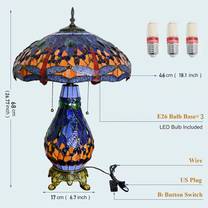 <span class=keywords><strong>Lampe</strong></span> <span class=keywords><strong>Tiffany</strong></span> Verte Faite à la Main en Vitrail <span class=keywords><strong>Lampe</strong></span> de Table de Bureau Style <span class=keywords><strong>Tiffany</strong></span> <span class=keywords><strong>Vintage</strong></span> - Product Image 6