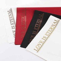 Bouquet de fleurs épaisses avec feuille dorée, papier imperméable pour la saint-valentin, nouvelle collection