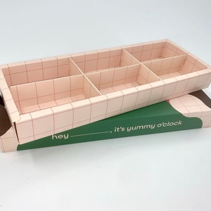 Custom Biodegradable <b>Foldable</b> Square <b>Box</b> Food Safe Cardboard Packaging for Cookies Candy Macarons - Product Image 4