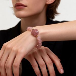 Bracelet en pierre naturelle, perles de verre colorées, charme du succès, livraison rapide dans le monde entier, logo gravé - Product Image 4