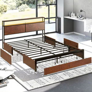 <span class=keywords><strong>Letto</strong></span> Moderno Homerich con Struttura <span class=keywords><strong>in</strong></span> Metallo Regolabile, <span class=keywords><strong>Testiera</strong></span> e 4 Cassetti Portaoggetti, Colore Personalizzabile - Product Image 5