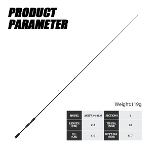 Canne à pêche spinning OEM ODM 2,13 m pour leurres, poignée EVA, anneaux en céramique, action légère ML, carbone 40T+30T, pour la pêche au bar - Product Image 2