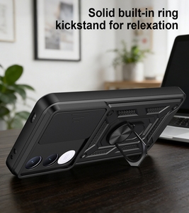 Funda Protectora Antigolpes para Vivo V70 <span class=keywords><strong>FE</strong></span> 5G, con Anillo y Soporte, de TPU y PC, para la Parte Trasera del Teléfono - Product Image 2