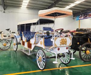 2025 Carrosse de chevaux en bois bleu simple pour mariages et visites touristiques / Carrosse de mariages et de visites touristiques / Carrosse de visites touristiques classique à vendre - Product Image 3