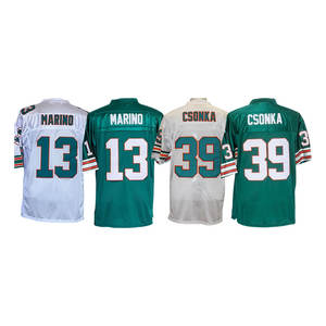 Maglia da Football Americano Stile Rétro All'Ingrosso a Basso Prezzo di Miami con Cuciture, #13 Dan Marino, #39 Larry Csonka - Product Image 3