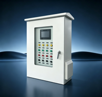 Boîte de distribution d'automatisation PLC en acier au carbone à double porte, étanche IP66, avec écran tactile HMI pour usage industriel