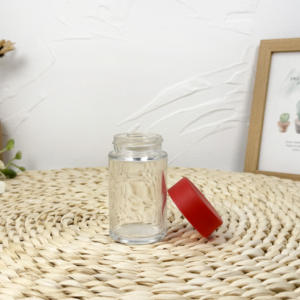 Voyage petit blanc clair noir extrait d'huile pot en verre avec couvercle CR - Product Image 1