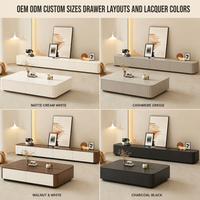 Meuble TV sur pied de luxe léger pour salon, combinaison table basse et meuble TV haut de gamme moderne pour petit appartement