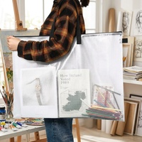 Carpeta de archivo de malla de PVC gruesa personalizada, bolsa de transporte tipo portafolio para arte, almacenamiento de dibujos, bocetos y pinturas, soporte duradero para tablero de anuncios